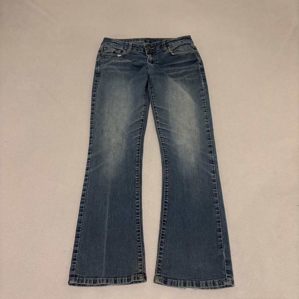 Warehouse One Bootcut Jeans Womens Size 29‎ Short Medium Wash Low Rise Grunge